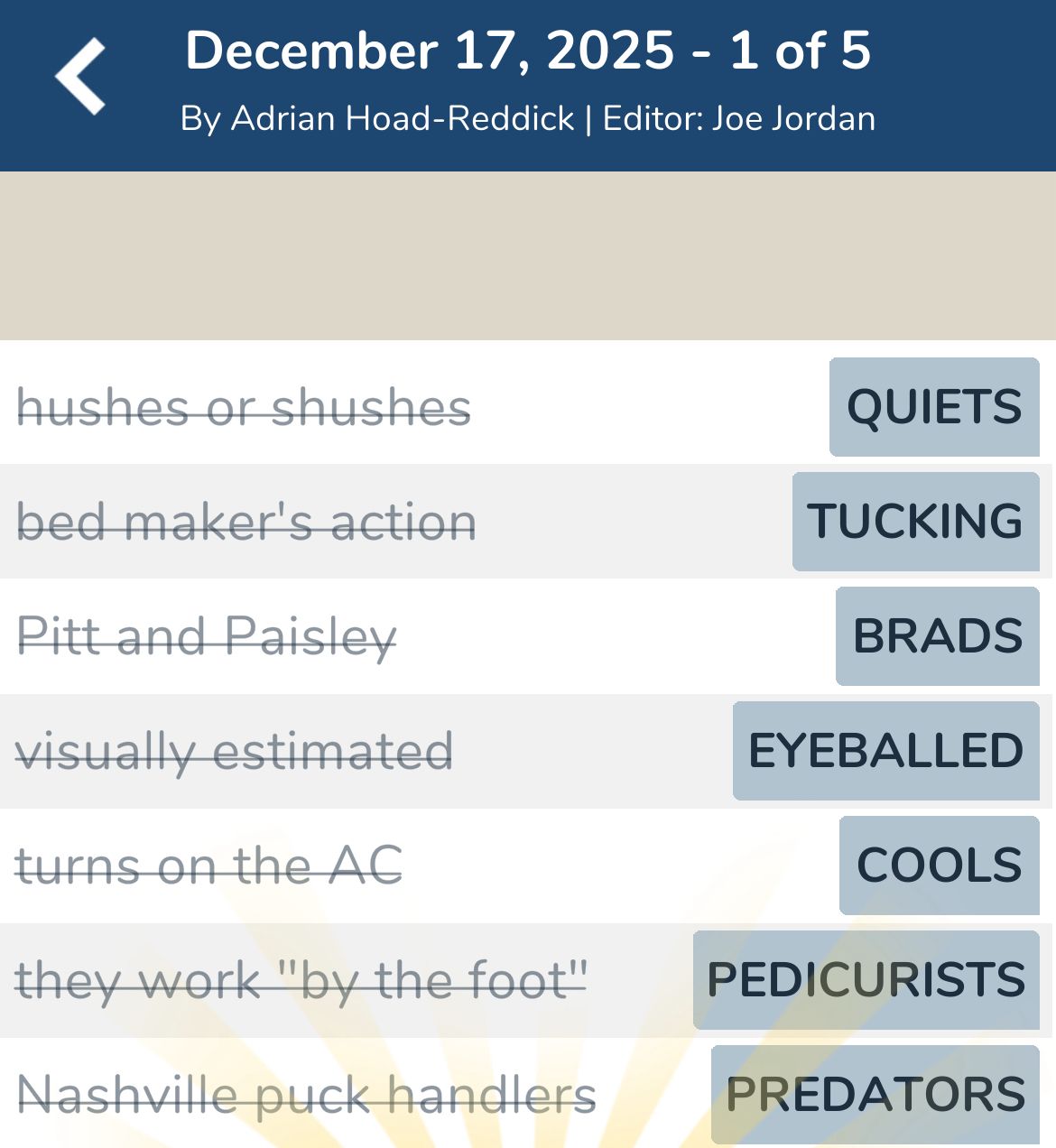 7 Little Words December 17 2025 1 7 Little Words December 17 2025 1