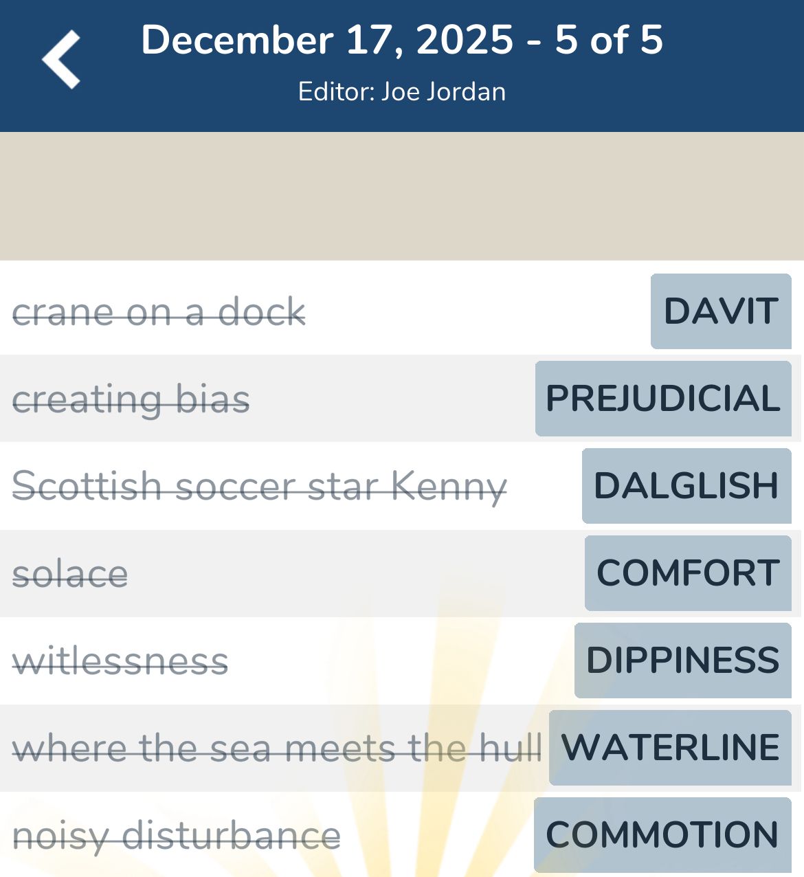 7 Little Words December 17 2025 5 7 Little Words December 17 2025 5