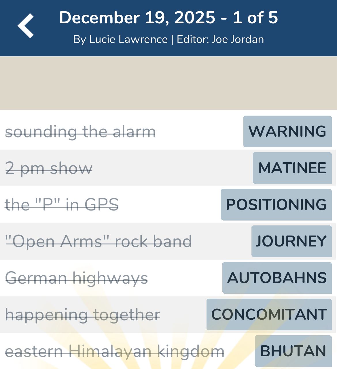7 Little Words December 19 2025 1 7 Little Words December 19 2025 1