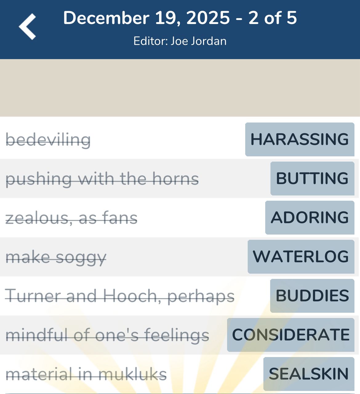 7 Little Words December 19 2025 2 7 Little Words December 19 2025 2