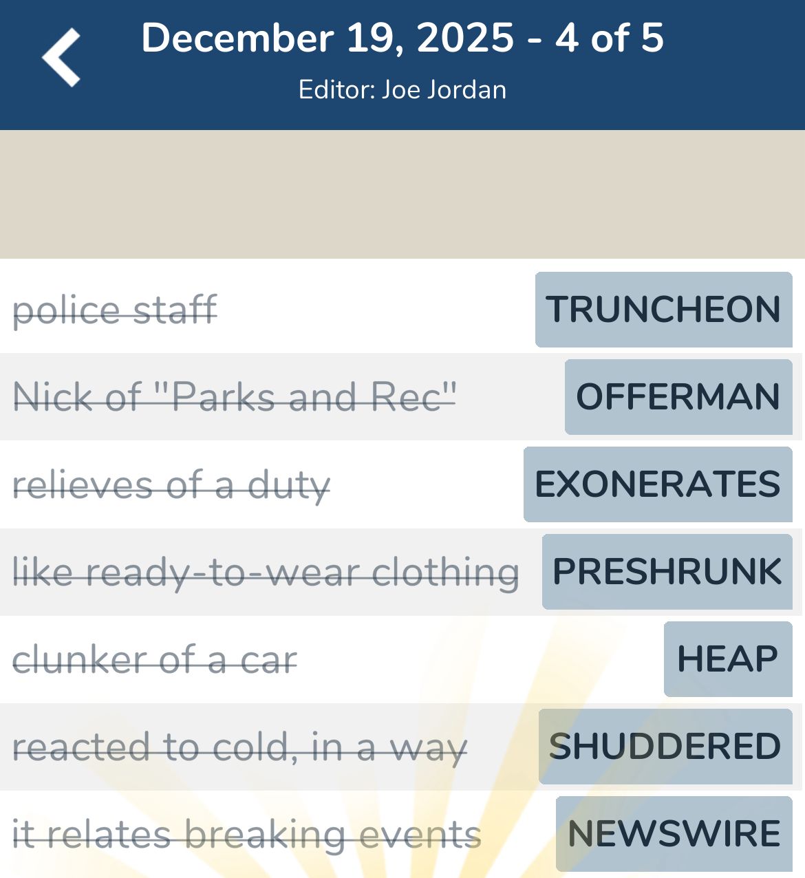 7 Little Words December 19 2025 4 7 Little Words December 19 2025 4