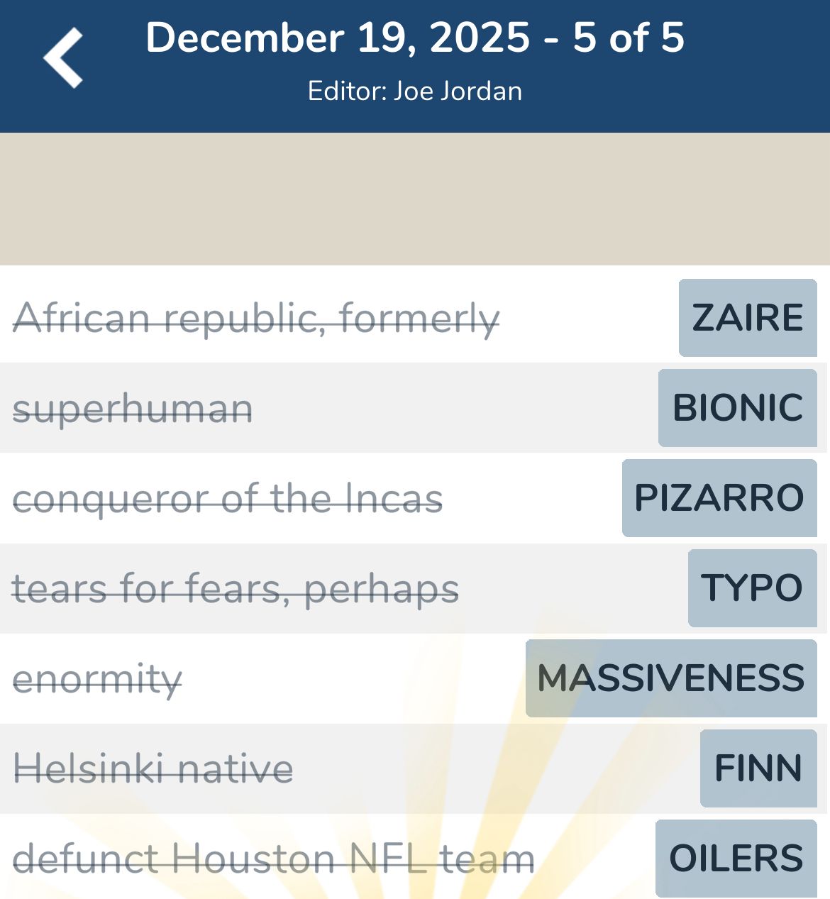 7 Little Words December 19 2025 5 7 Little Words December 19 2025 5