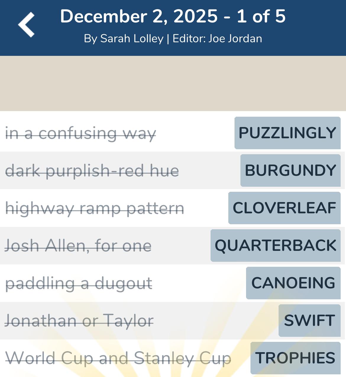7 Little Words December 2 2025 1