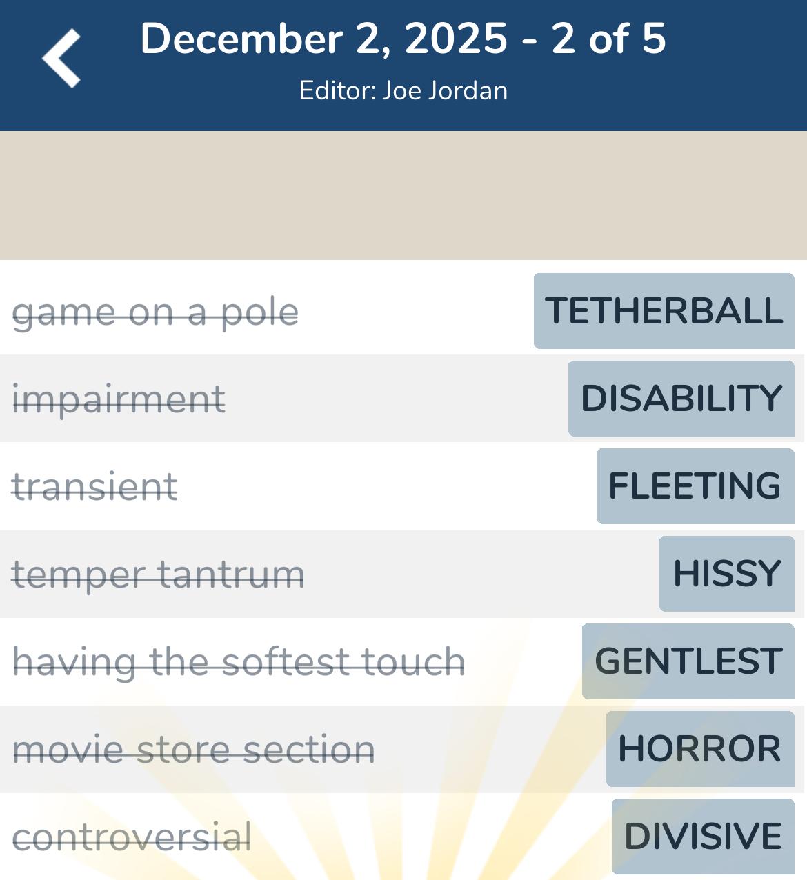 7 Little Words December 2 2025 2
