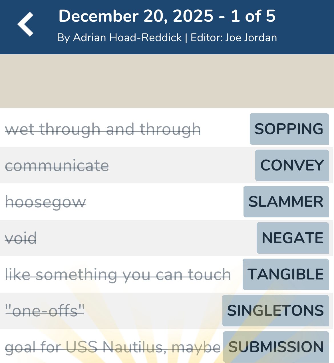 7 Little Words December 20 2025 1