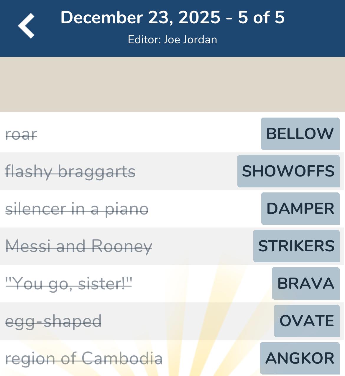 7 Little Words December 23 2025 5 7 Little Words December 23 2025 5