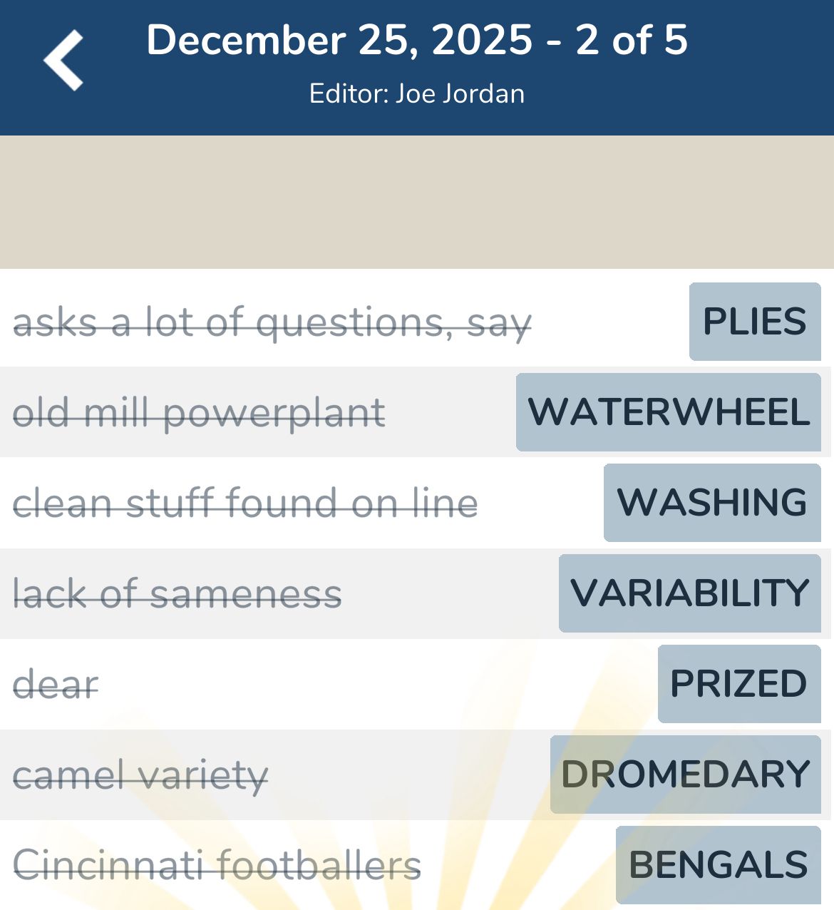 7 Little Words December 25 2025 2 7 Little Words December 25 2025 2