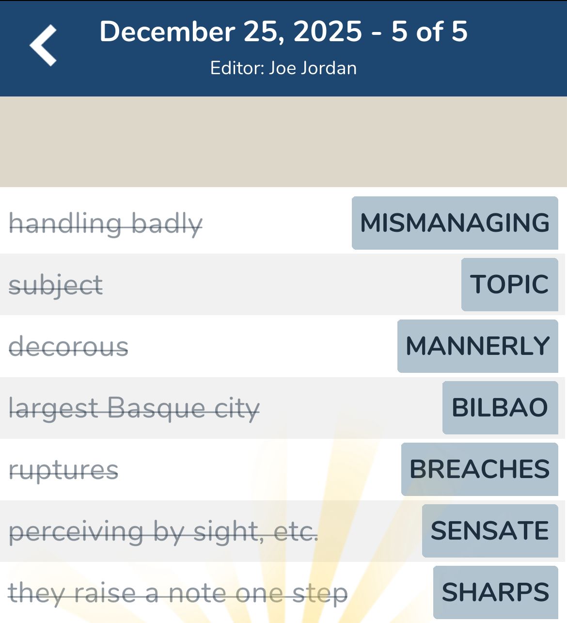 7 Little Words December 25 2025 5 7 Little Words December 25 2025 5