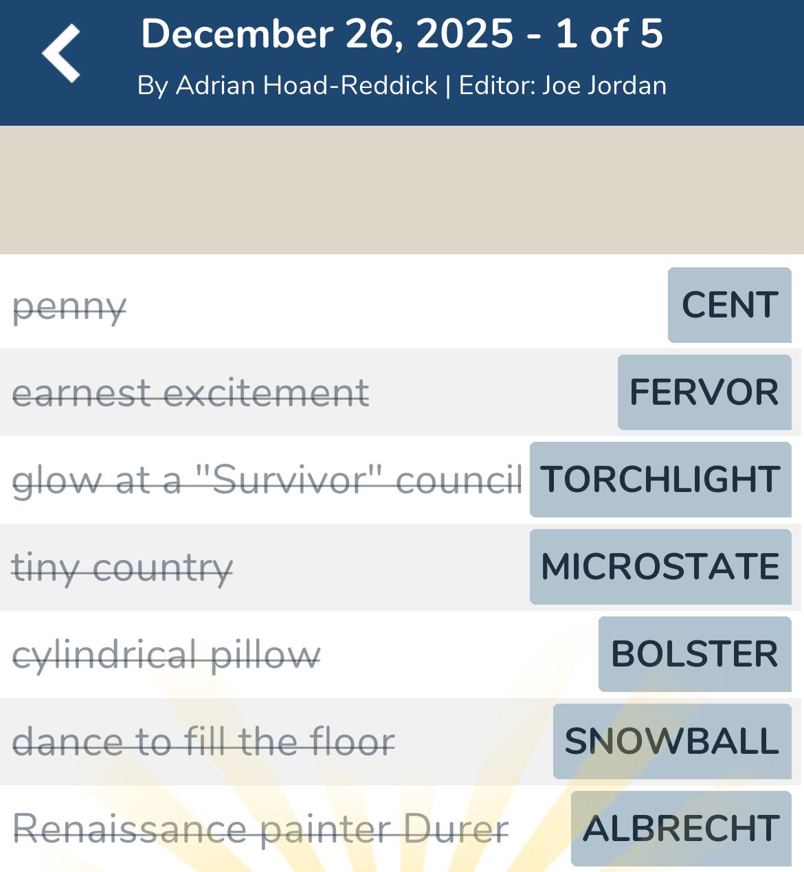 7 Little Words December 26 2025 1