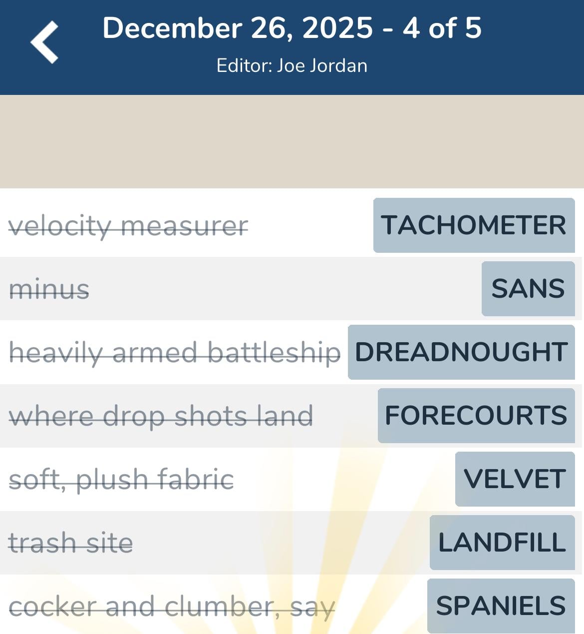 7 Little Words December 26 2025 4