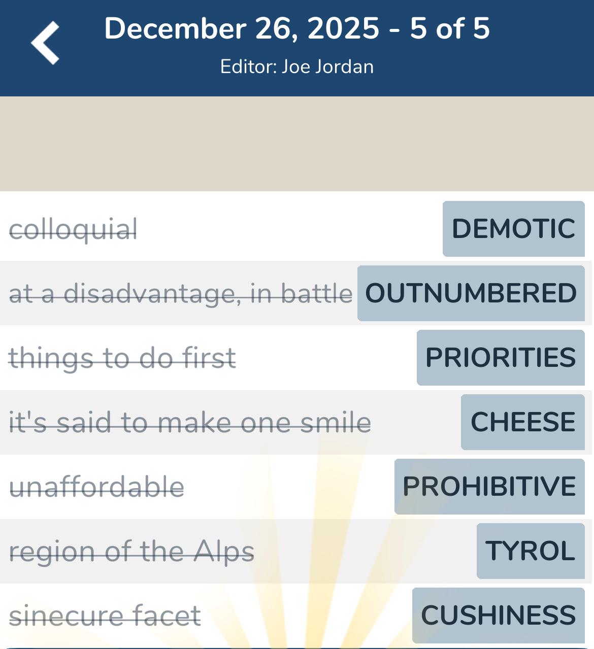 7 Little Words December 26 2025 5