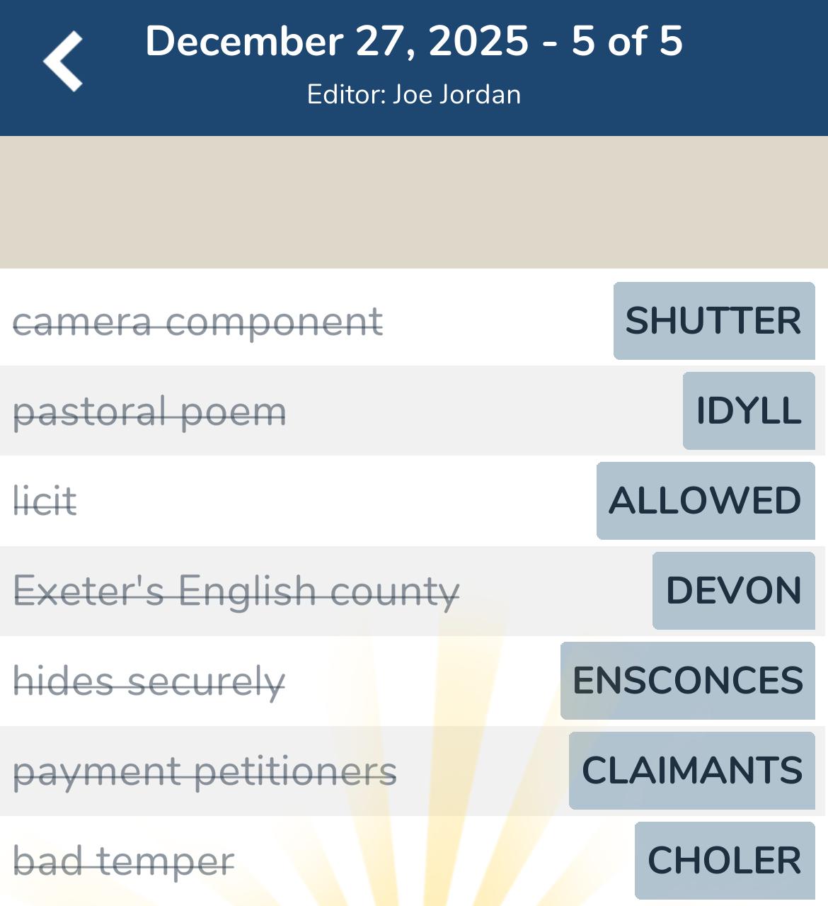 7 Little Words December 27 2025 5