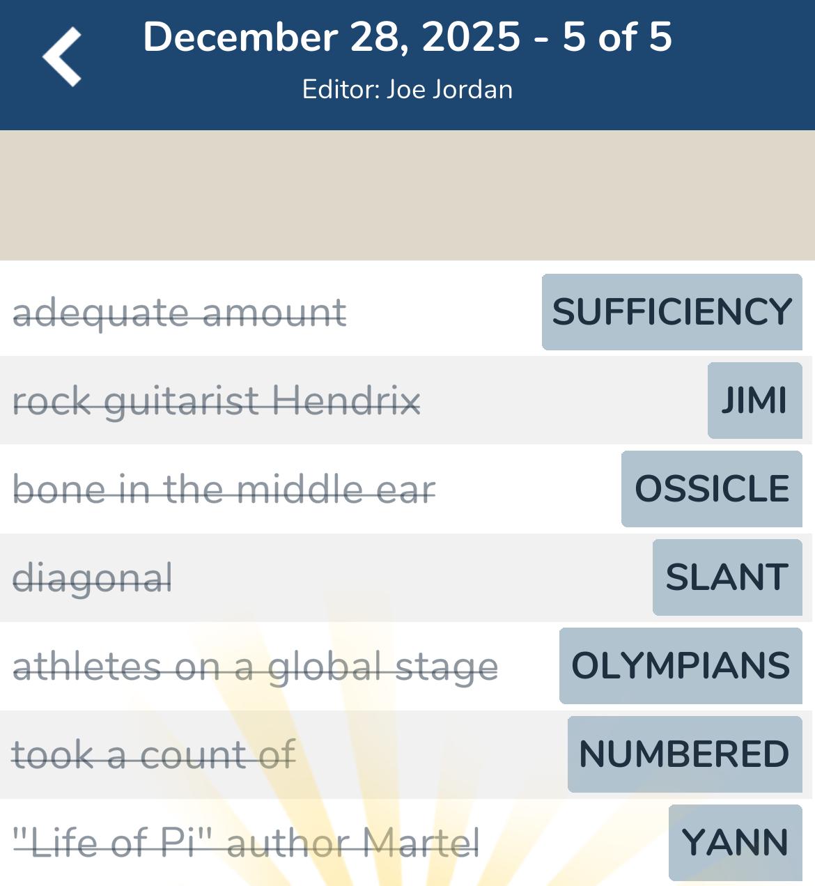 7 Little Words December 28 2025 5