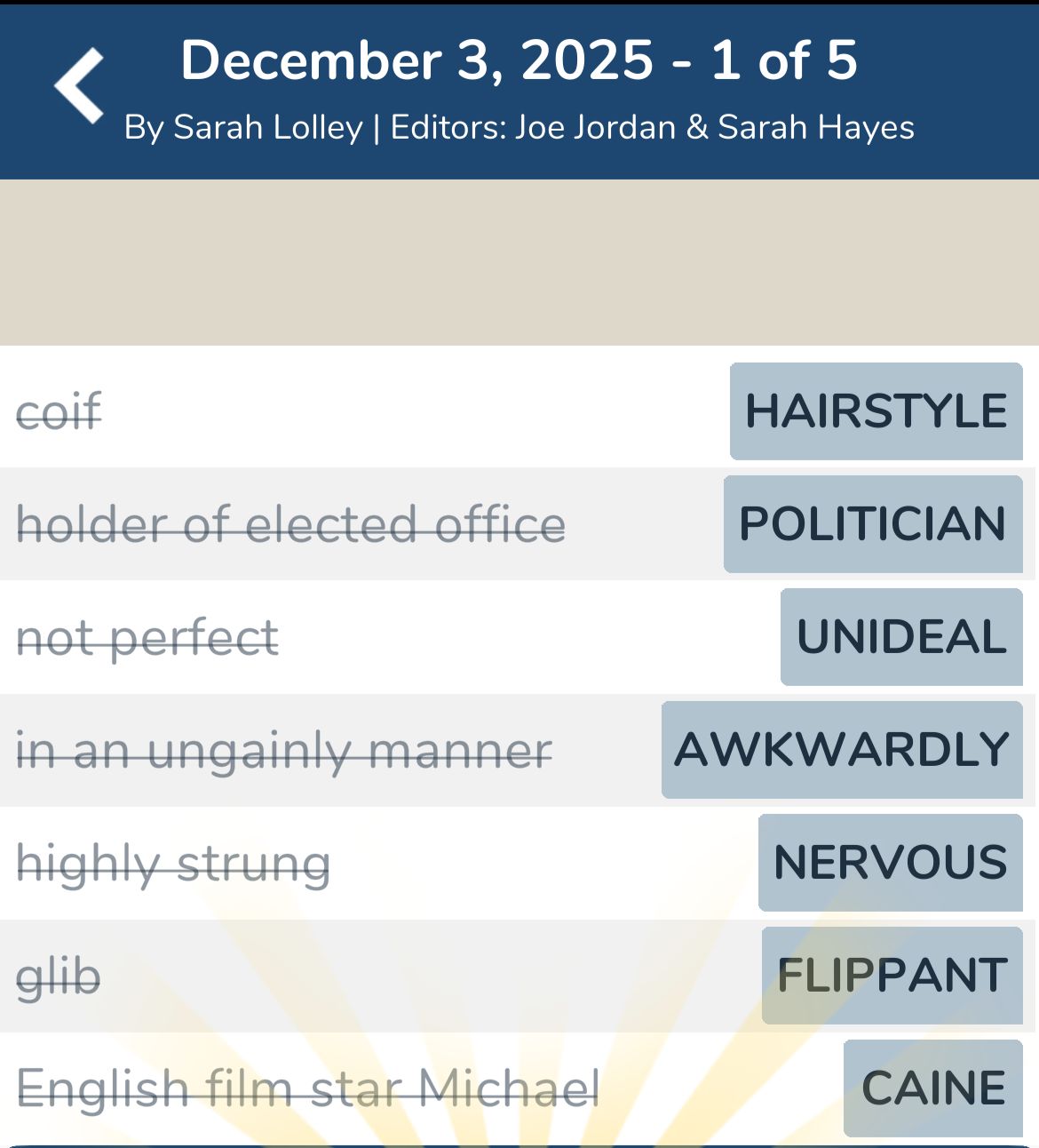 7 Little Words December 3 2025 1