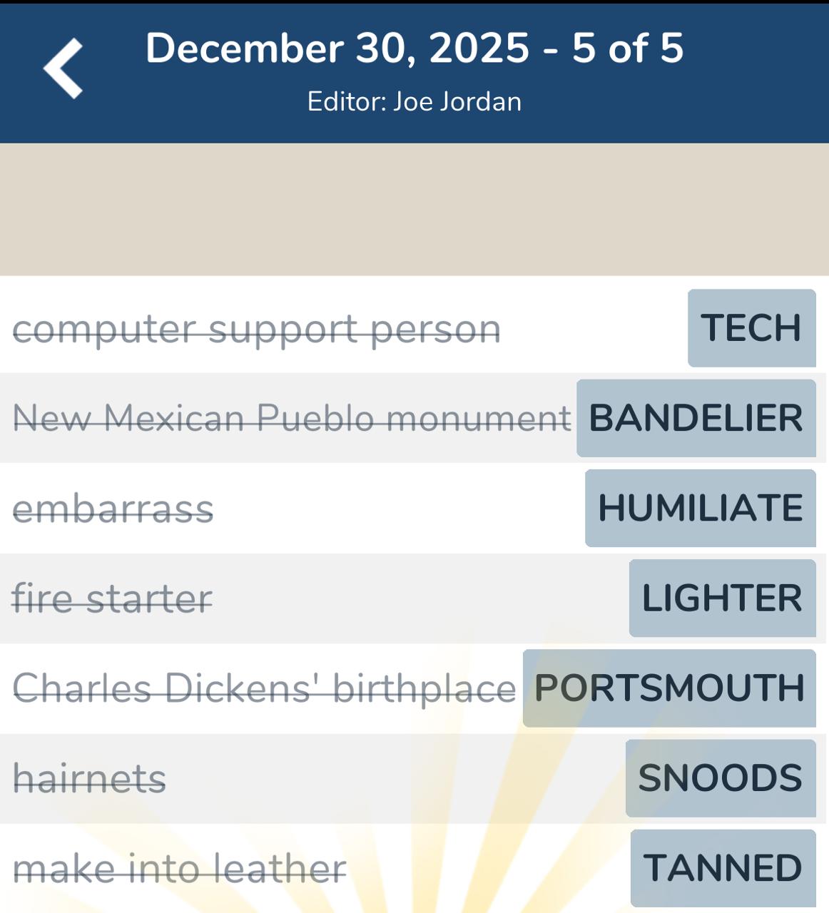 7 Little Words December 30 2025 5 7 Little Words December 30 2025 5