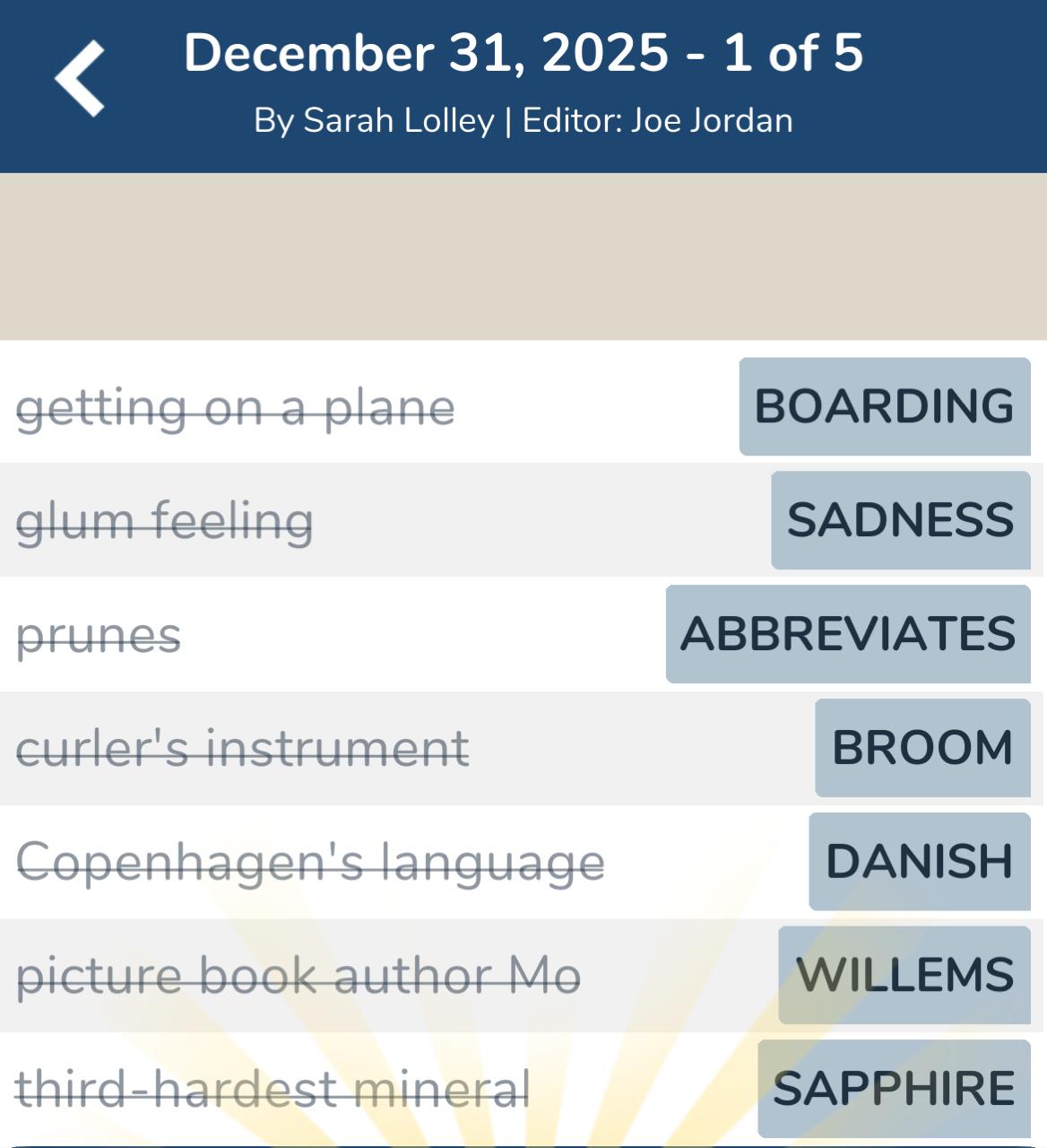 7 Little Words December 31 2025 1