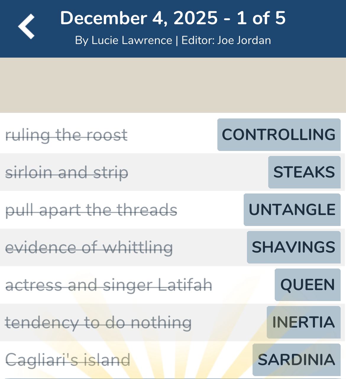 7 Little Words December 4 2025 1