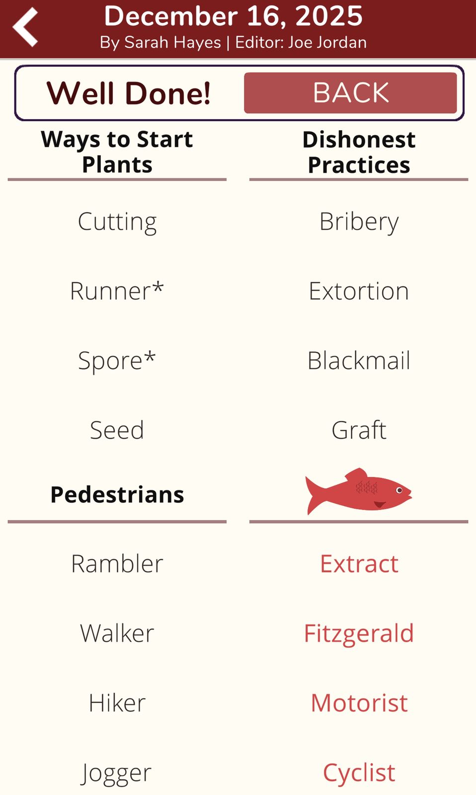 7 Little Words Red Herring December 16 2025