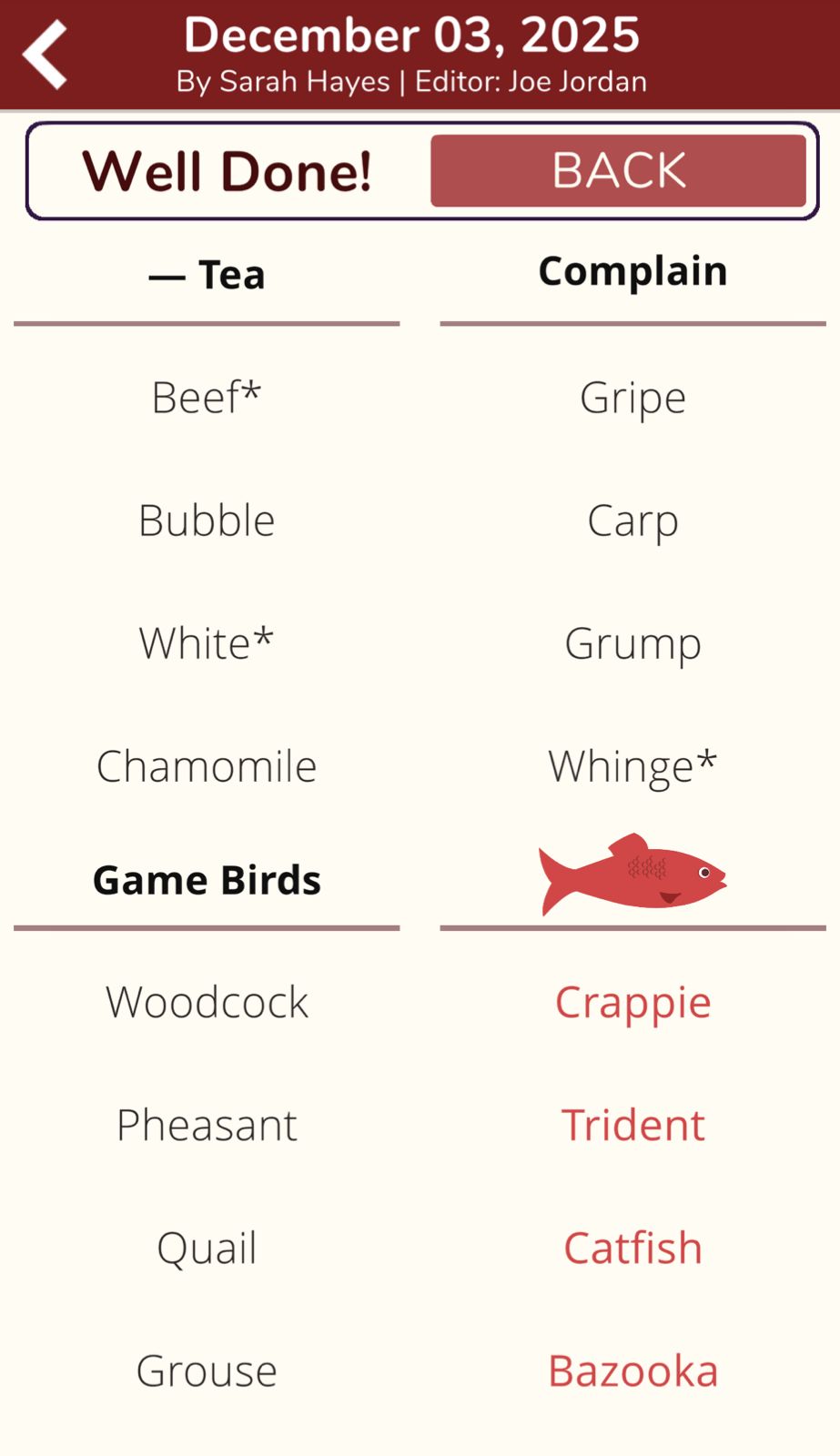 7 Little Words Red Herring December 3 2025