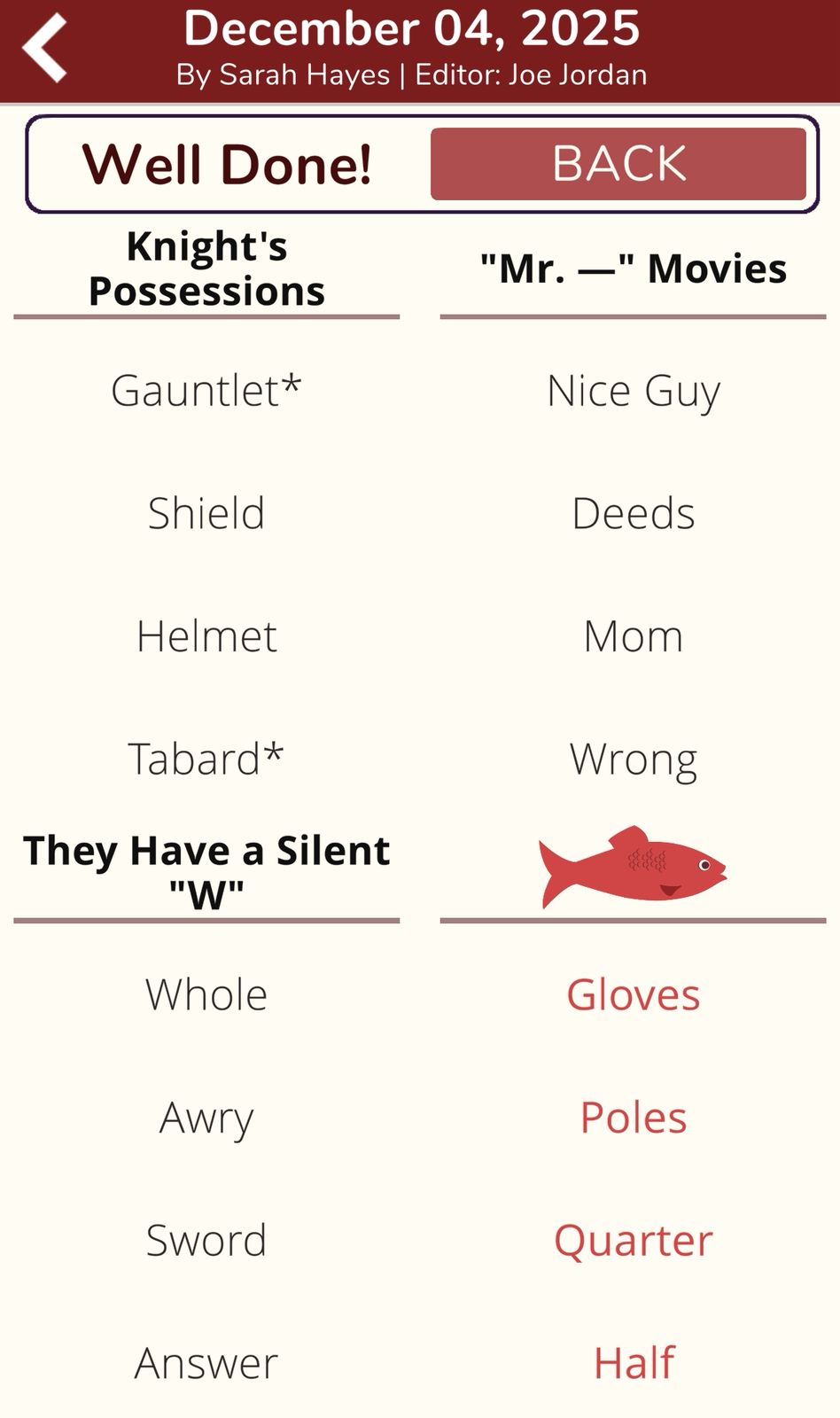 7 Little Words Red Herring December 4 2025