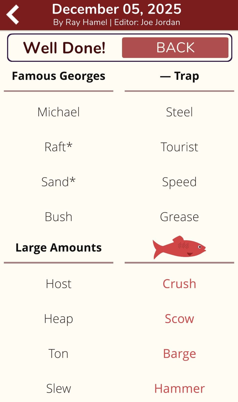 7 Little Words Red Herring December 5 2025