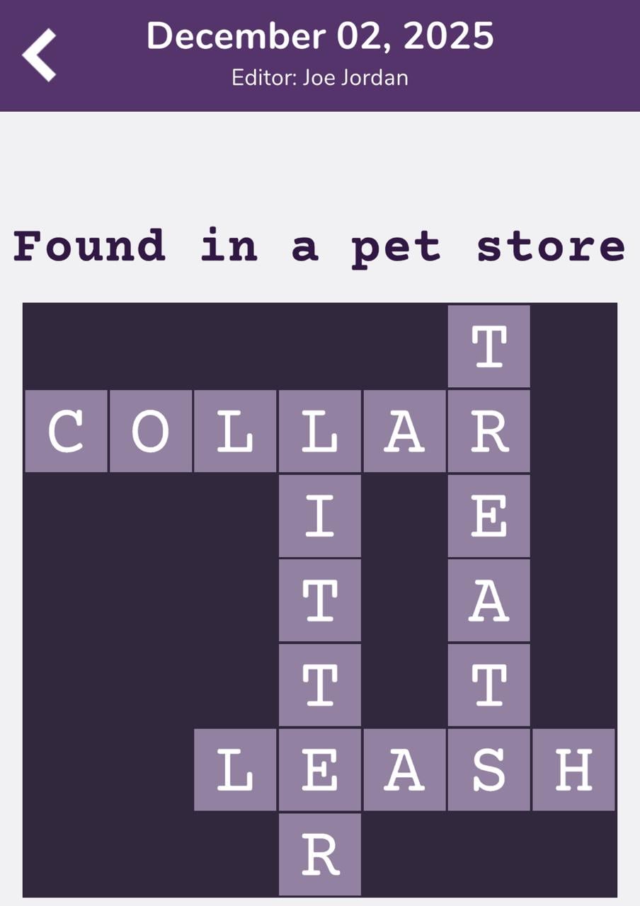 7 Little Words Tiny Little Crosswords December 2 2025