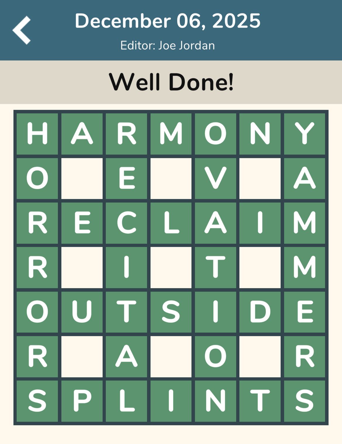 7 Little Words Woven Words December 6 2025