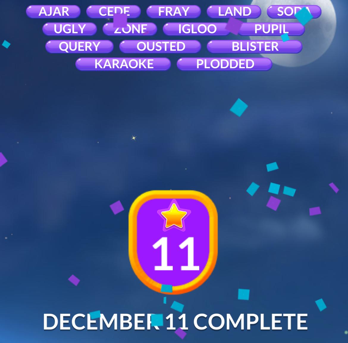 Word Stacks Daily Puzzle December 11 2025