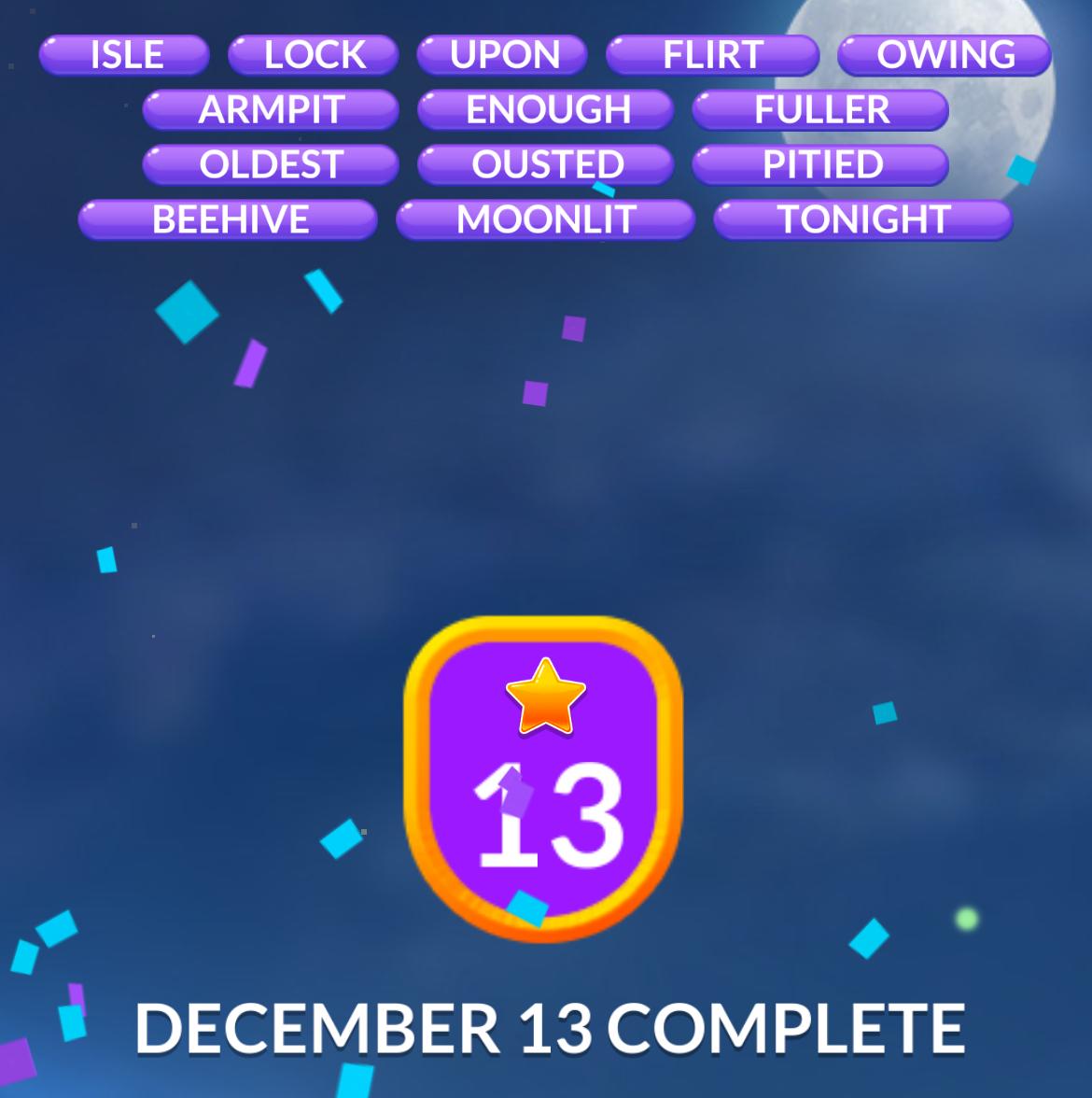 Word Stacks Daily Puzzle December 13 2025