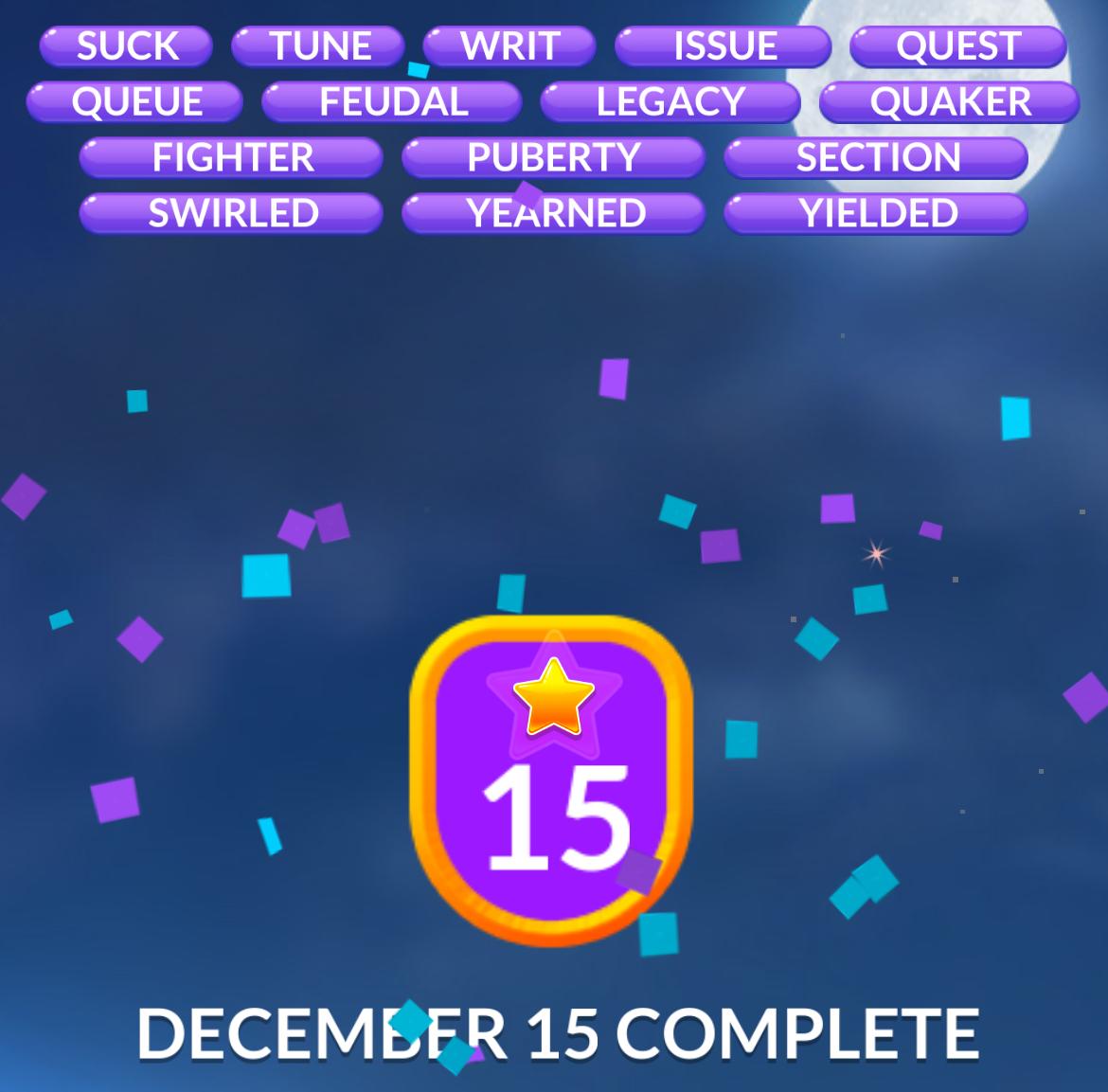 Word Stacks Daily Puzzle December 15 2025