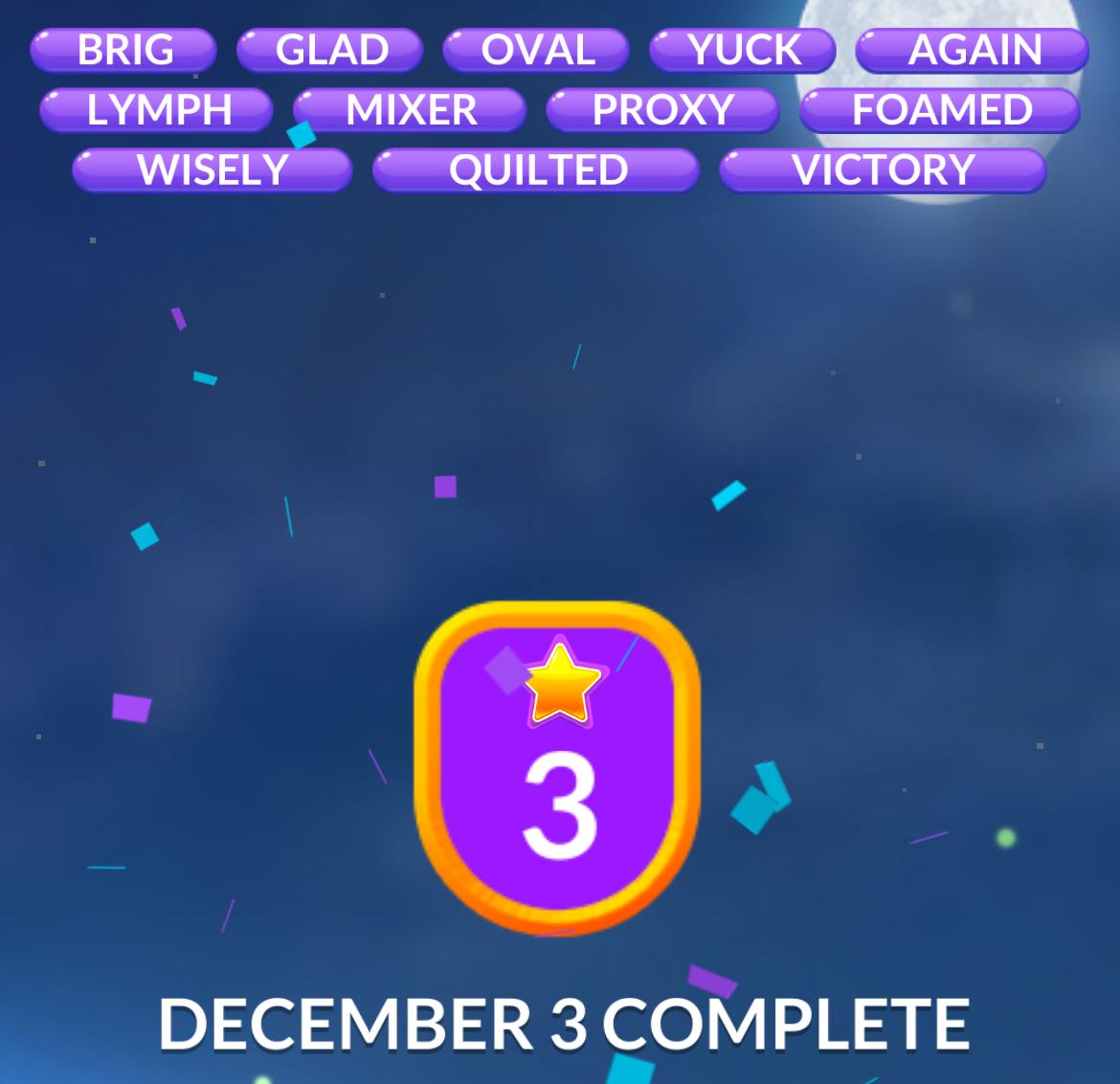 Word Stacks Daily Puzzle December 3 2025