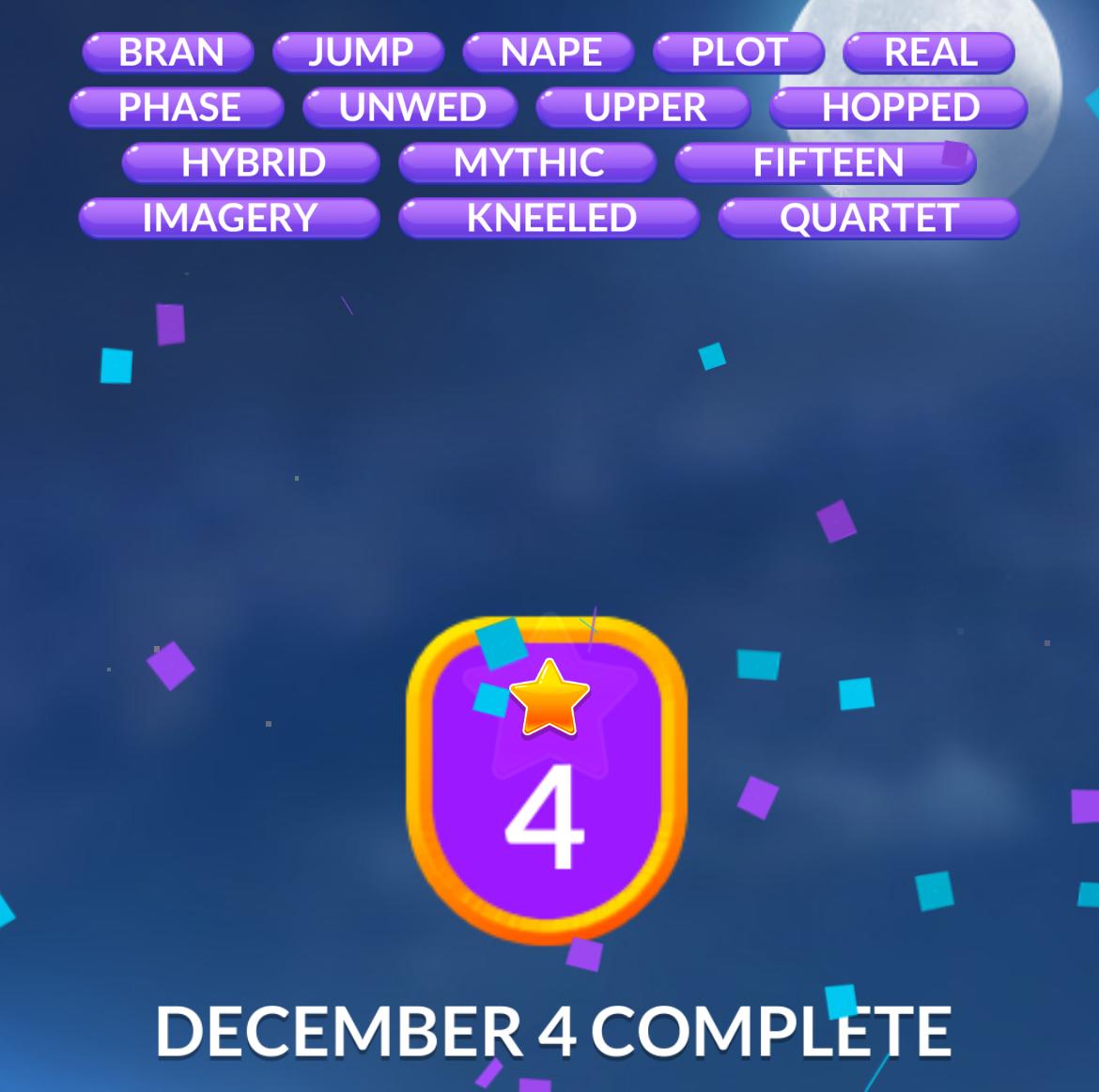Word Stacks Daily Puzzle December 4 2025