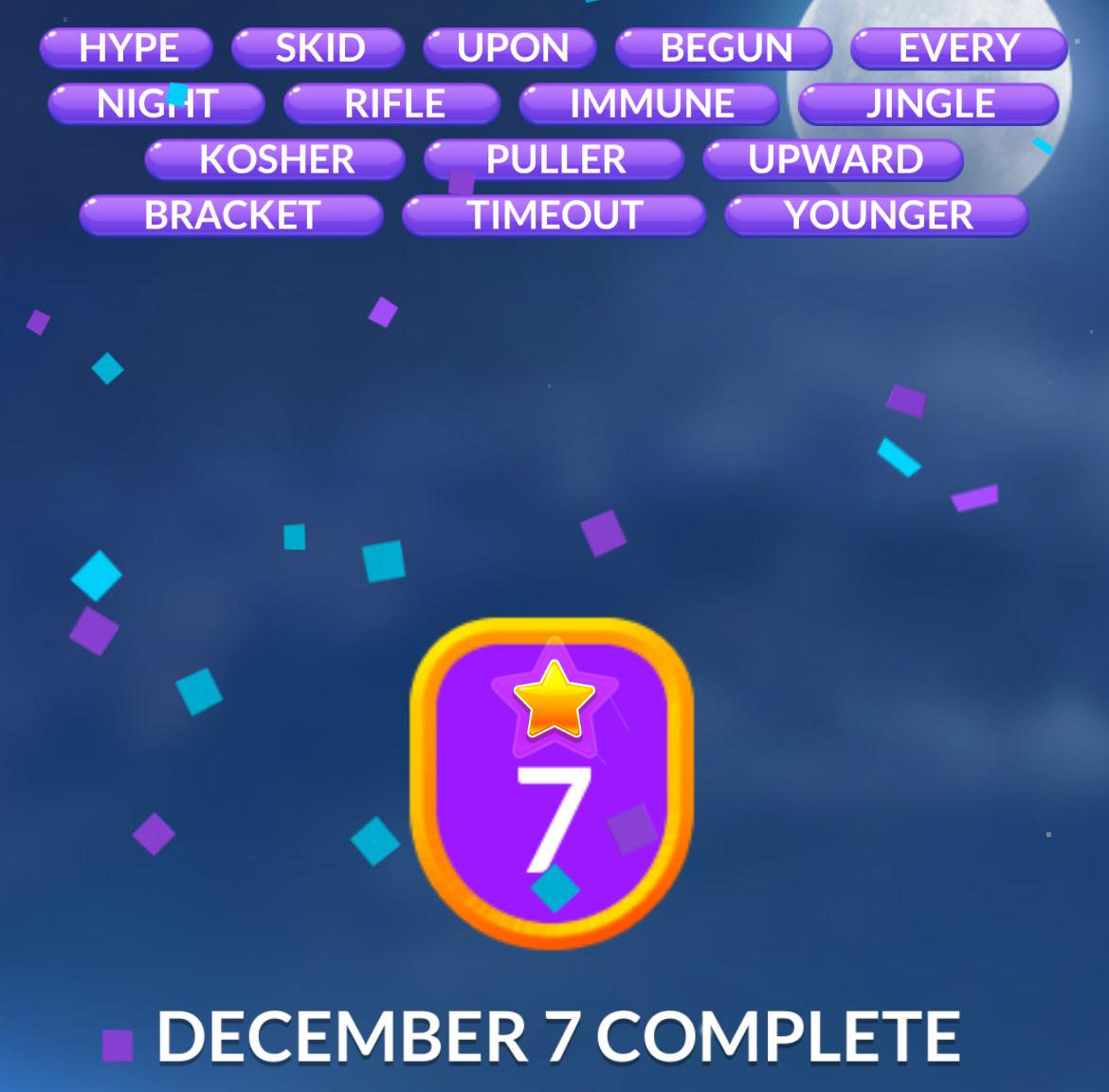 Word Stacks Daily Puzzle December 7 2025