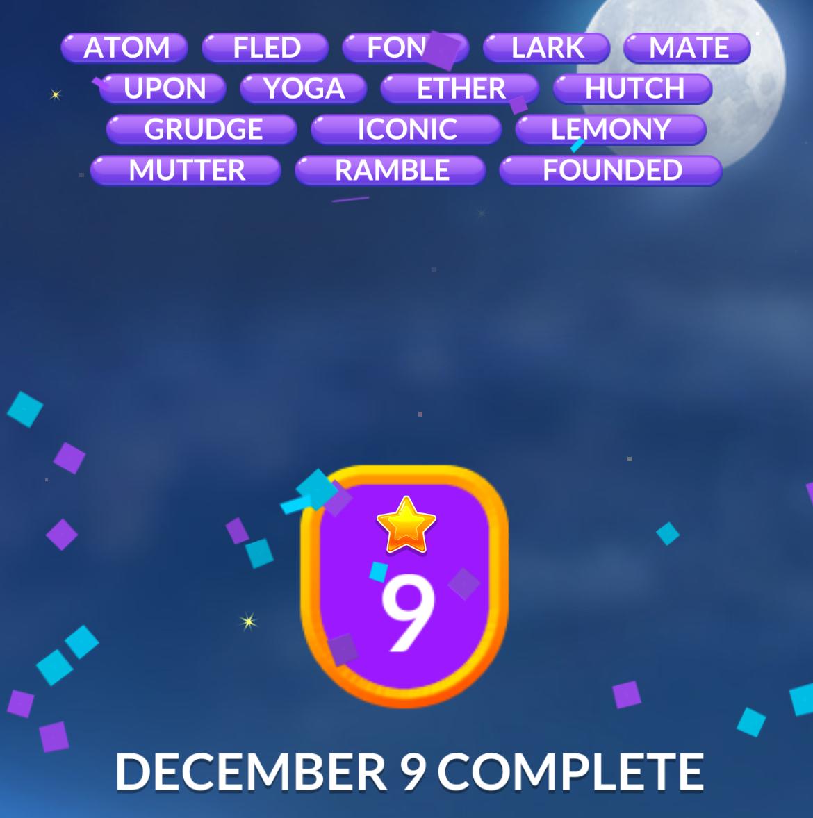 Word Stacks Daily Puzzle December 9 2025