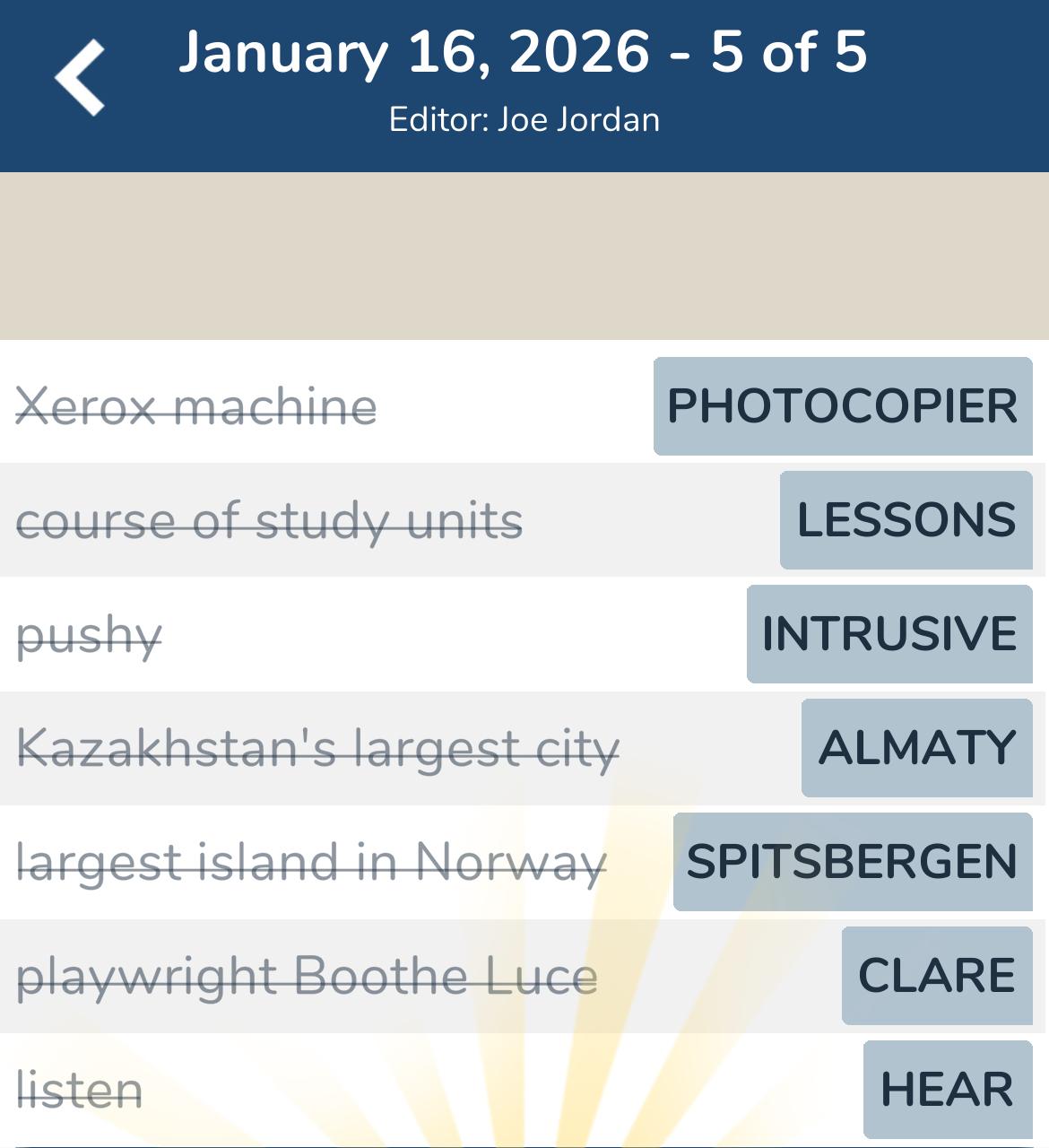 7 Little Words January 16 2026 5 7 Little Words January 16 2026 5