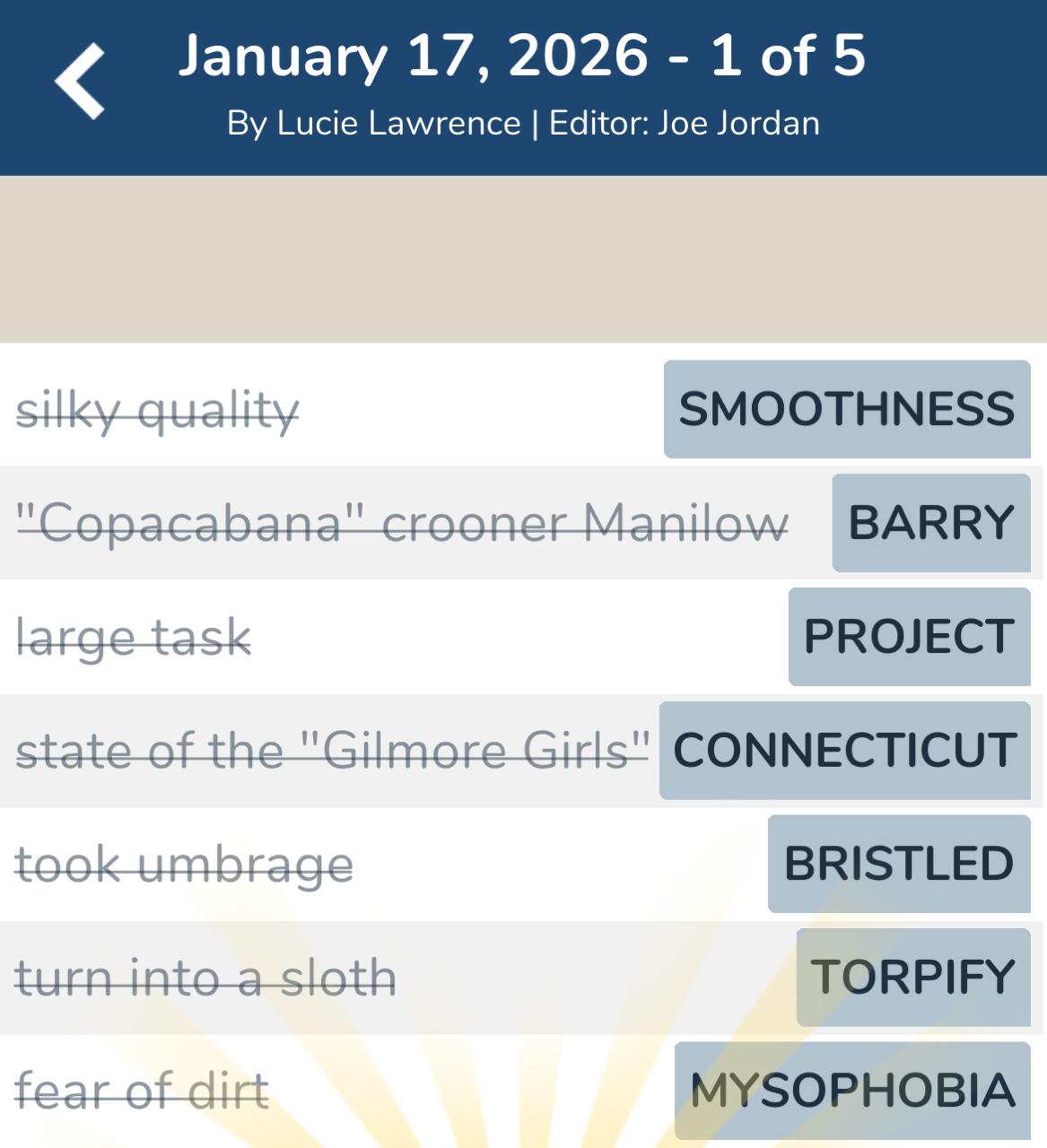 7 Little Words January 17 2026 1 7 Little Words January 17 2026 1