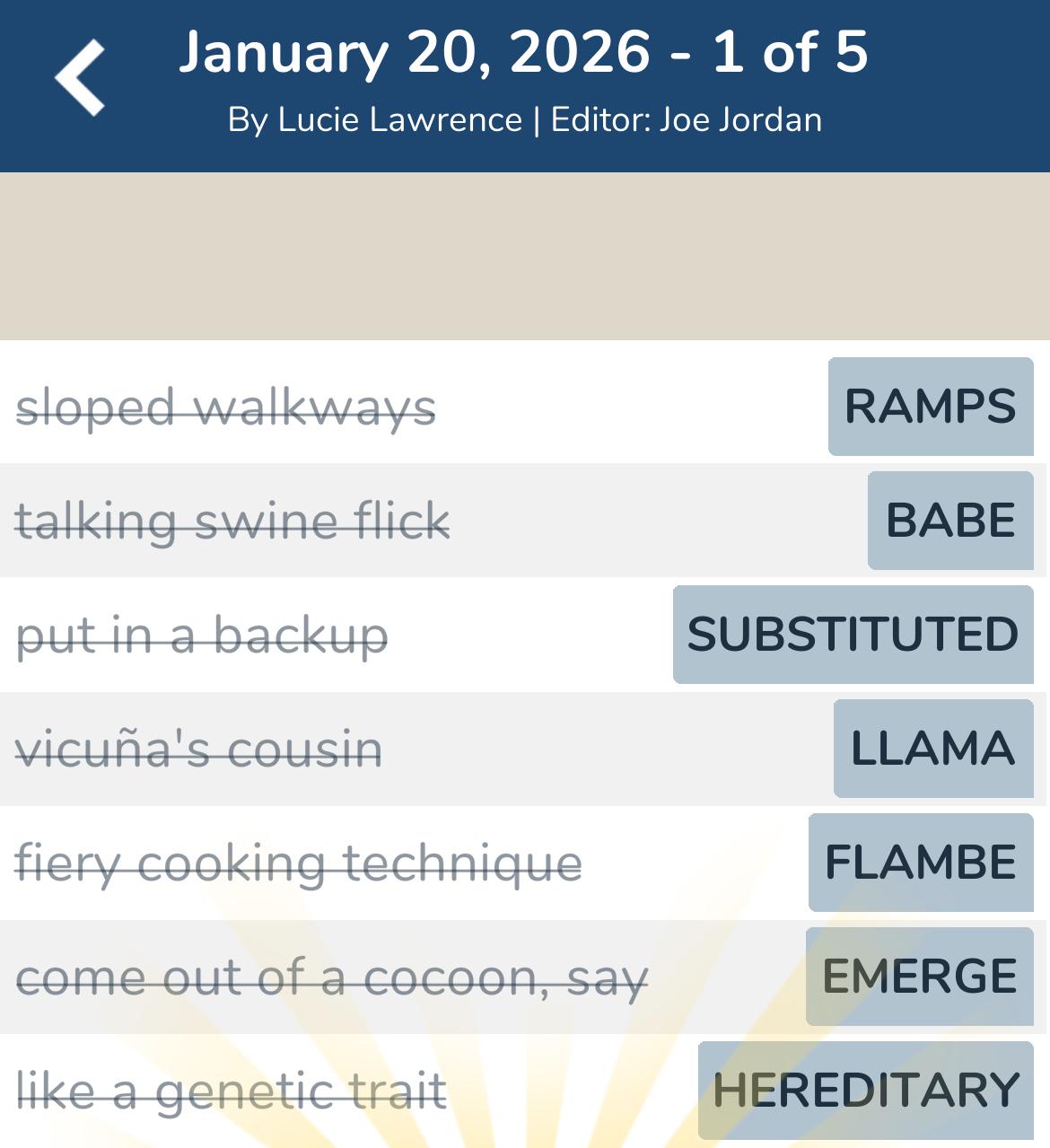 7 Little Words January 20 2026 1 7 Little Words January 20 2026 1
