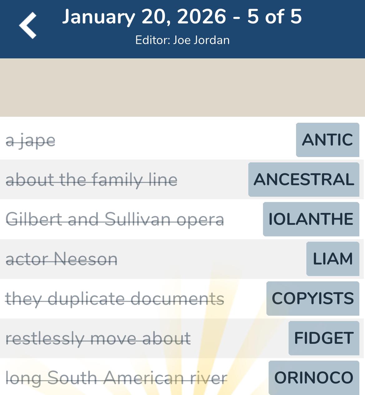 7 Little Words January 20 2026 5 7 Little Words January 20 2026 5