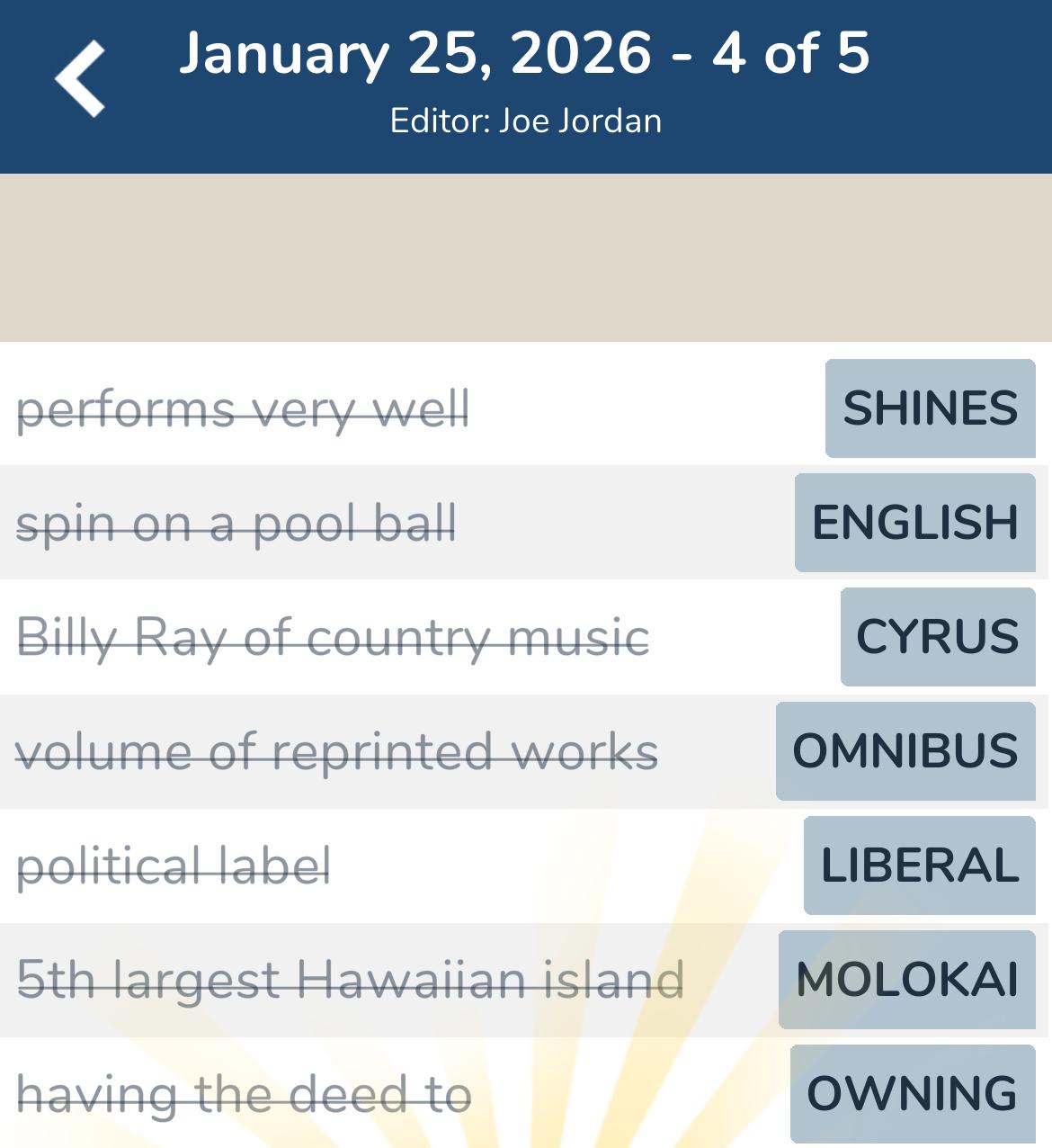 7 Little Words January 25 2026 4 7 Little Words January 25 2026 4