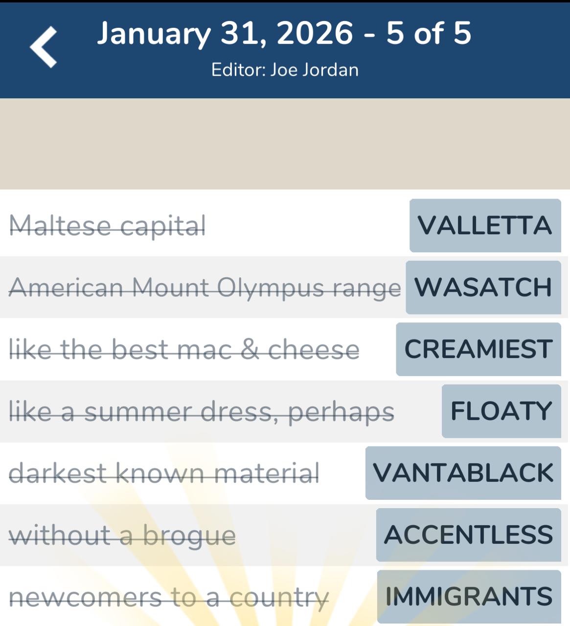 7 Little Words January 31 2026 5 7 Little Words January 31 2026 5