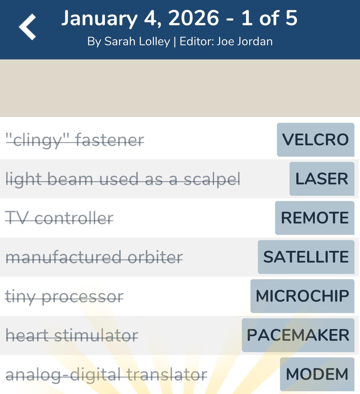 7 Little Words January 4 2026 1 7 Little Words January 4 2026 1