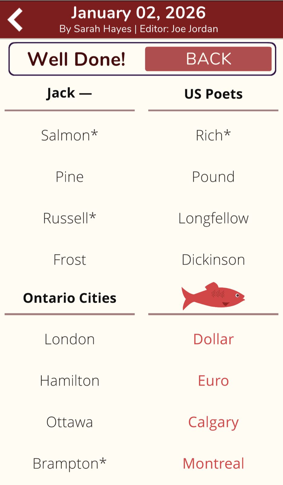 7 Little Words Red Herring January 2 2026