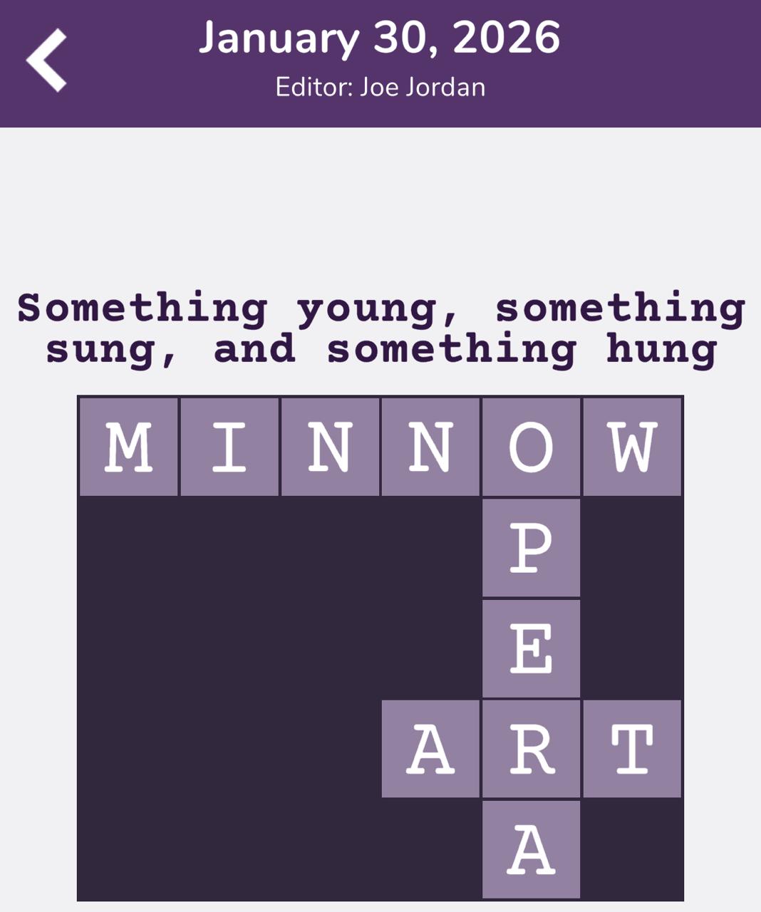 7 Little Words Tiny Little Crosswords January 30 2026