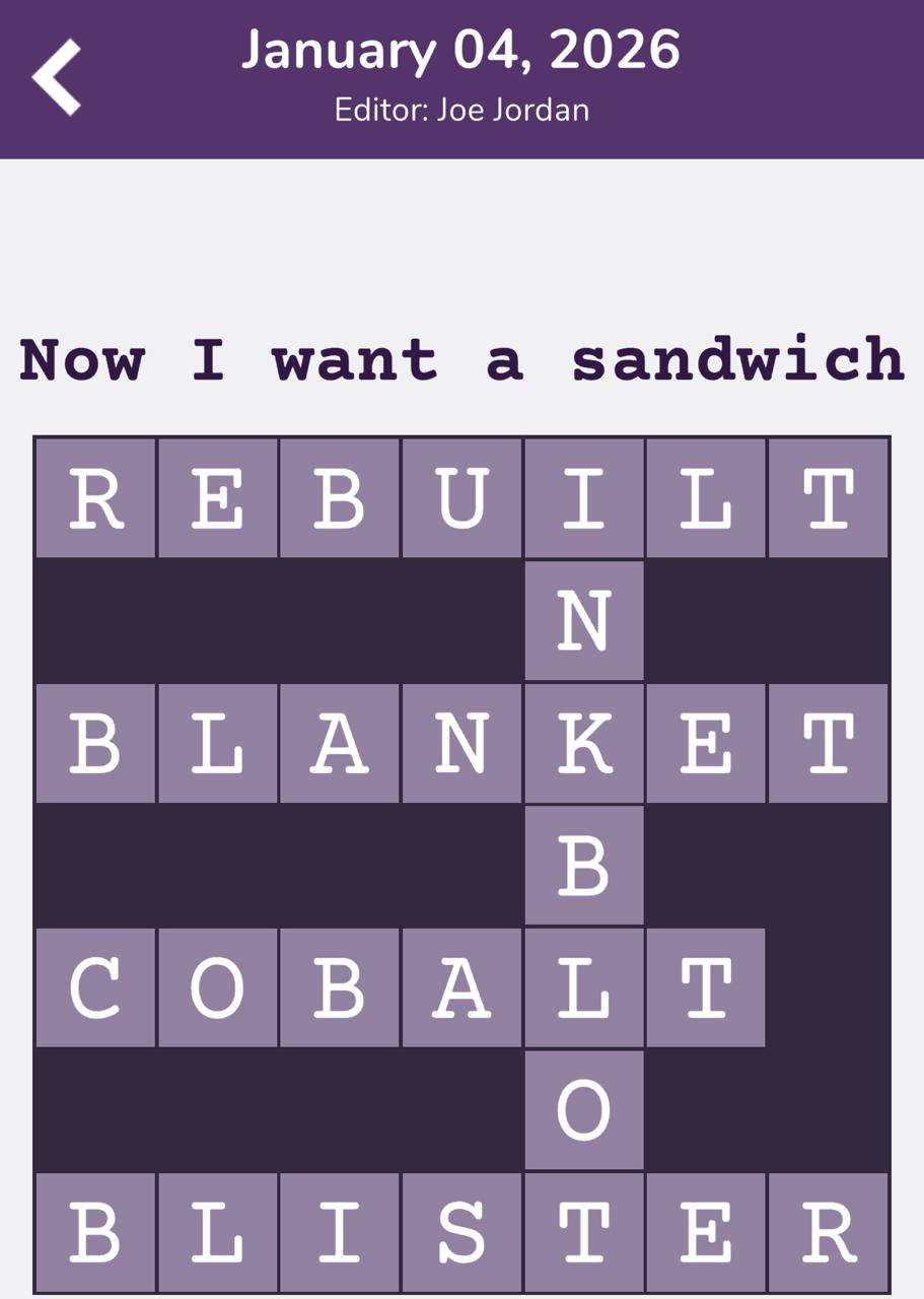 7 Little Words Tiny Little Crosswords January 4 2026