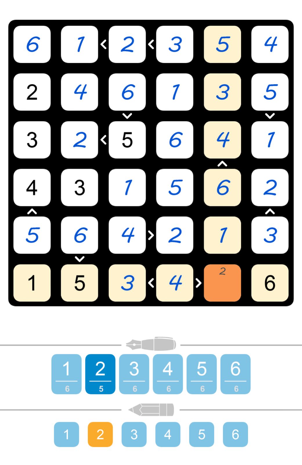 Puzzle Page Futoshiki January 2 2026