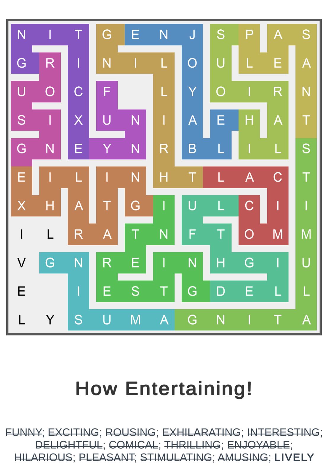 Puzzle Page Word Snake January 10 2026