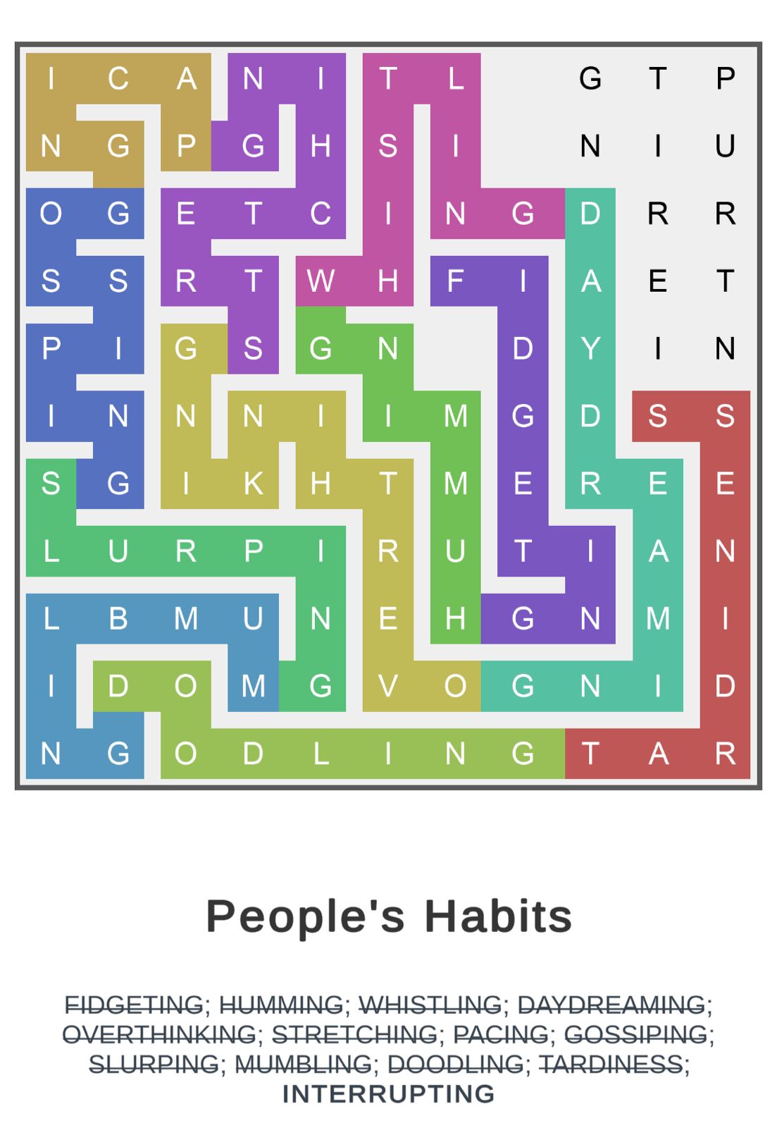 Puzzle Page Word Snake January 3 2026