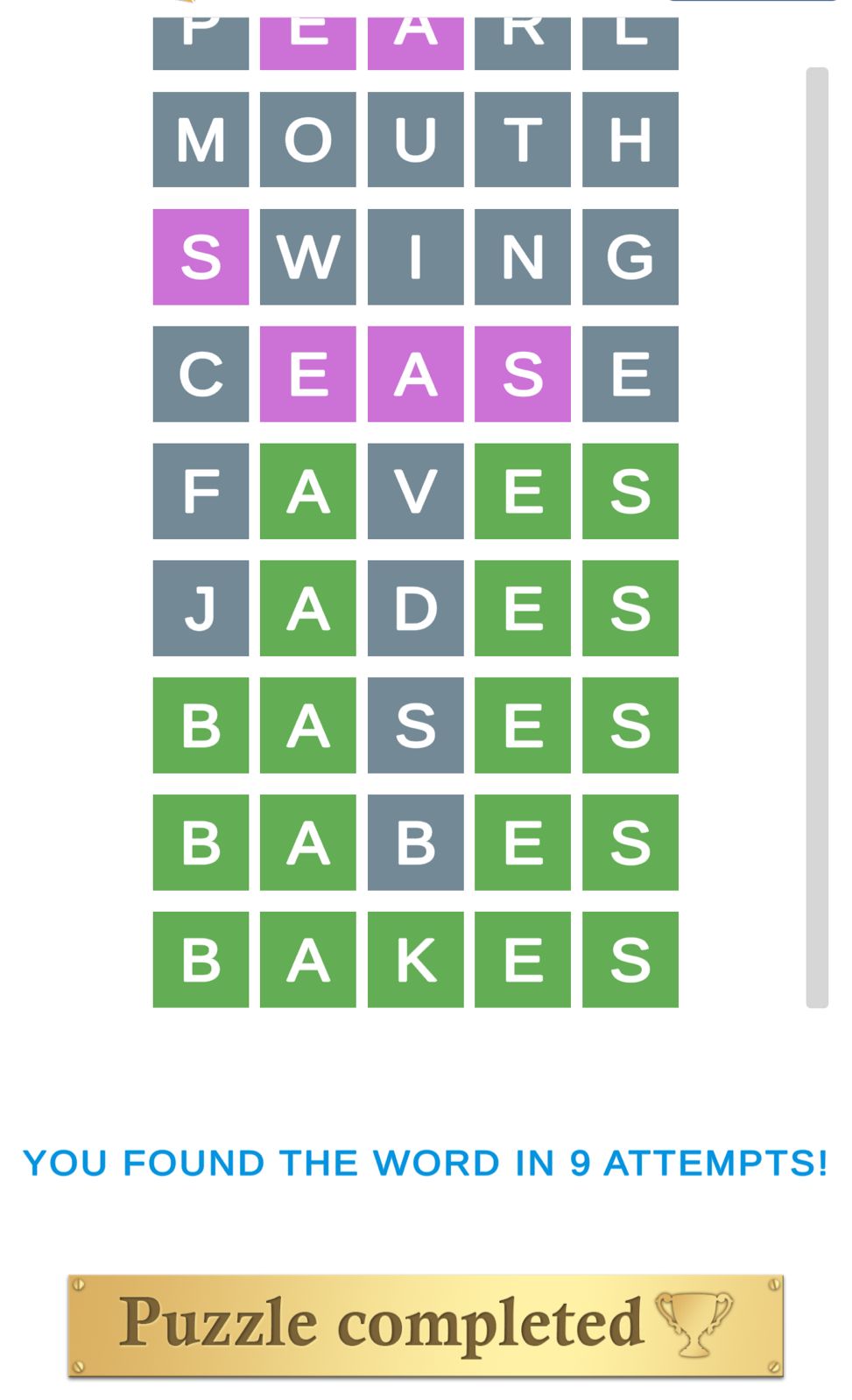 Puzzle Page Wordy February 1 2026