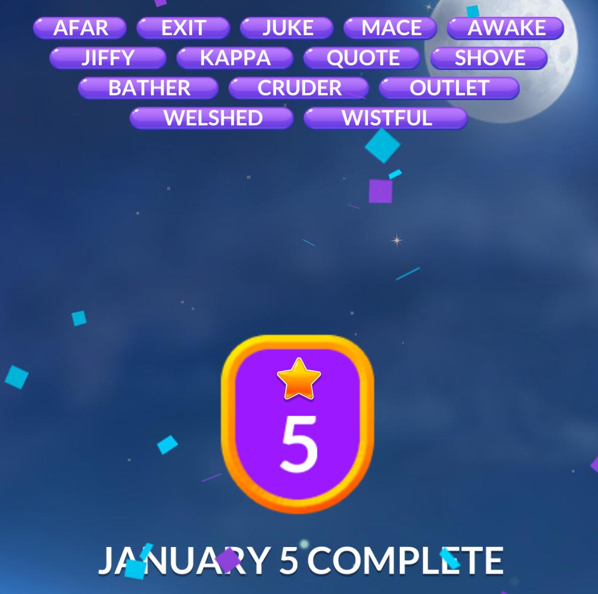 Word Stacks Daily Puzzle January 5 2026