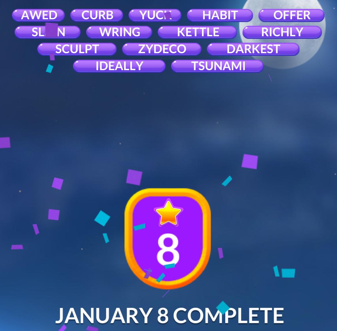 Word Stacks Daily Puzzle January 8 2026 Word Stacks Daily Puzzle January 8 2026